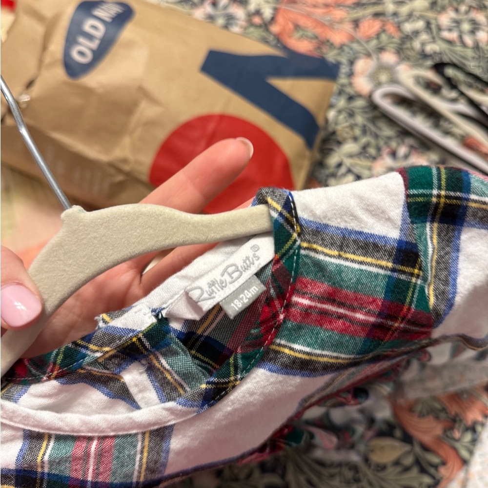 Ruffle Butts Plaid Long Sleeve Dress 18-24m - Picture 6 of 6